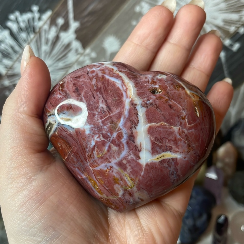 Petrified Wood Puffy Heart